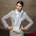 Yarn Dyed Blue White Stripe Fashion Wool Scarf Wholesale
